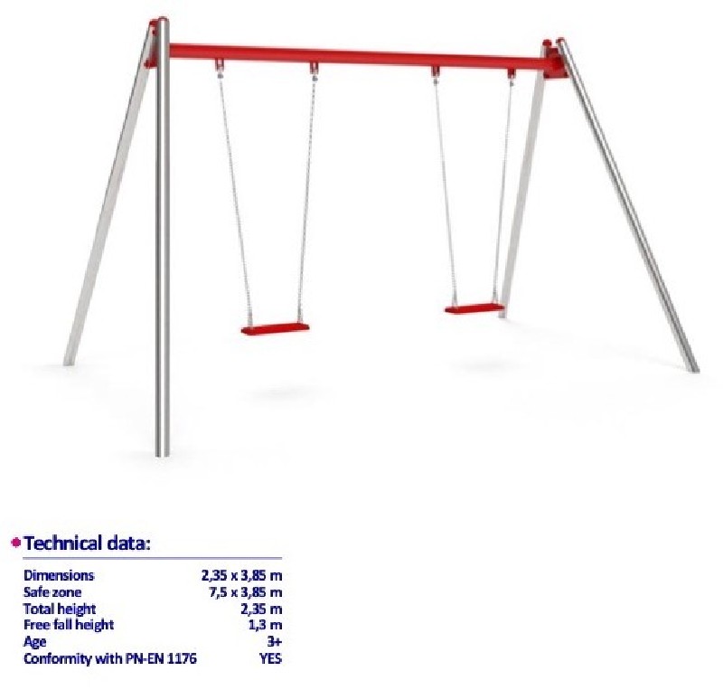 Balançoires metal pour espace public