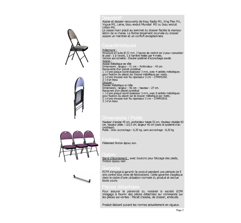 Chaise Spectacle Grand Confort Chaise Spectacle Grand Confort