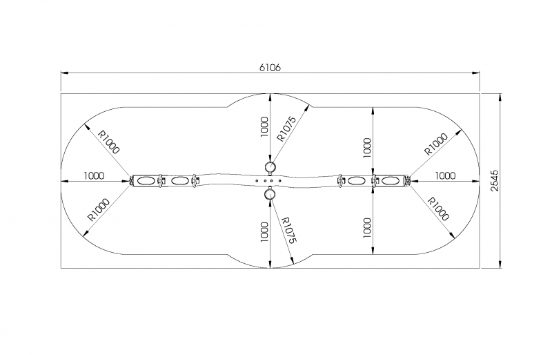 POUTRE À BASCULE EN BOIS DE ROBINIER 4 PLACES