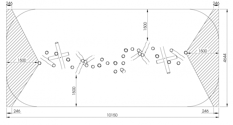 Parcours dans la jungle en bois de robinier pour les enfants