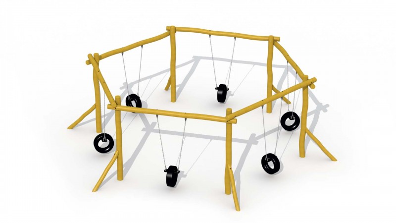 Balançoire de robin en hexagonale en bois de robinier