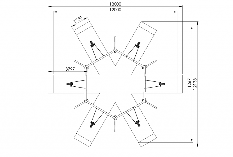 Balançoire de robin en hexagonale en bois de robinier