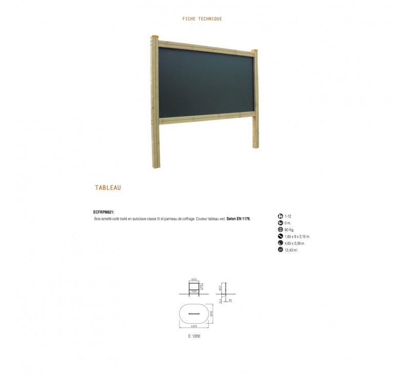 Tableau extérieur pour aire de jeux