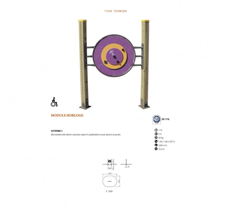 Horloge panneau ludique d'apprentissage