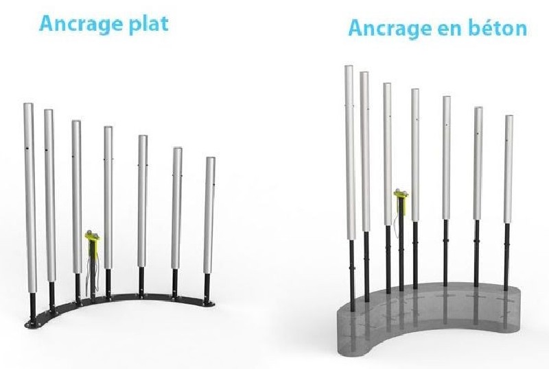 Jeu musical extérieur les cloches tubulaires forêt