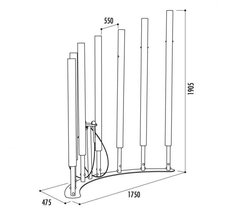 Jeu musical extérieur les cloches tubulaires forêt