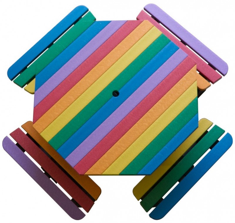 Table pique-nique octogonale en plastique recyclé Table pique-nique octogonale en plastique recyclé