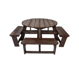 Table pique-nique ronde en plastique recyclé