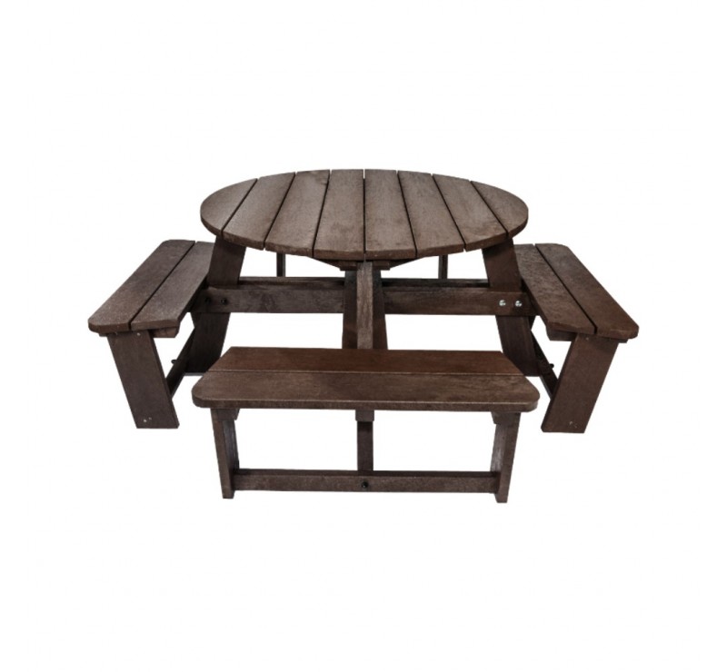 Table pique-nique ronde en plastique recyclé