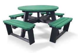 Table pique-nique ronde en plastique recyclé