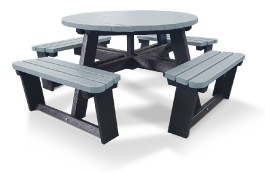 Table pique-nique ronde en plastique recyclé