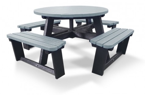 Table pique-nique ronde en plastique recyclé