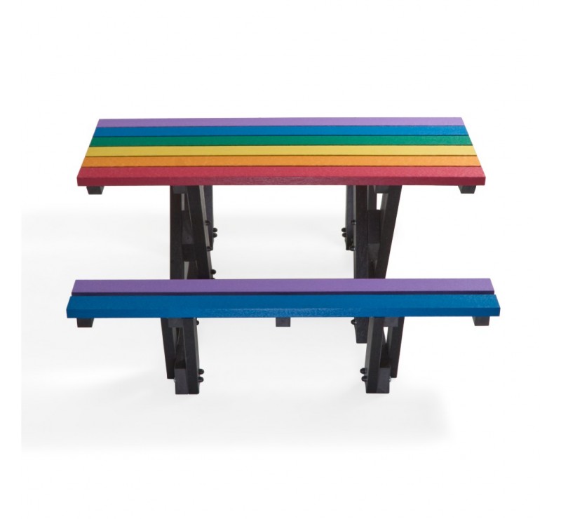 Table pique-nique en plastique recyclé 150 cm 6 places