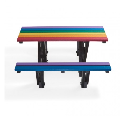 Table pique-nique en plastique recyclé 150 cm 6 places