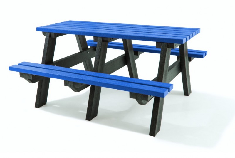 Table pique-nique en plastique recyclé bleue Table pique-nique en plastique recyclé bleue