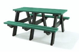 Table pique-nique en plastique recyclé verte