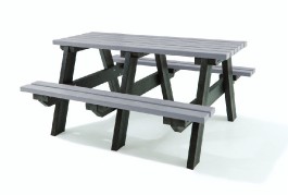 Table pique-nique en plastique recyclé grise