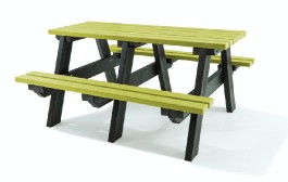 Table pique-nique en plastique recyclé lime