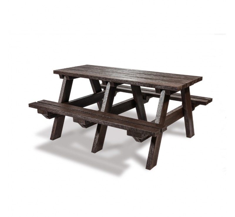 Table pique-nique en plastique recyclé effet bois