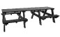 Table pique-nique en plastique recyclé noir PMR 8 ou 10 places assises