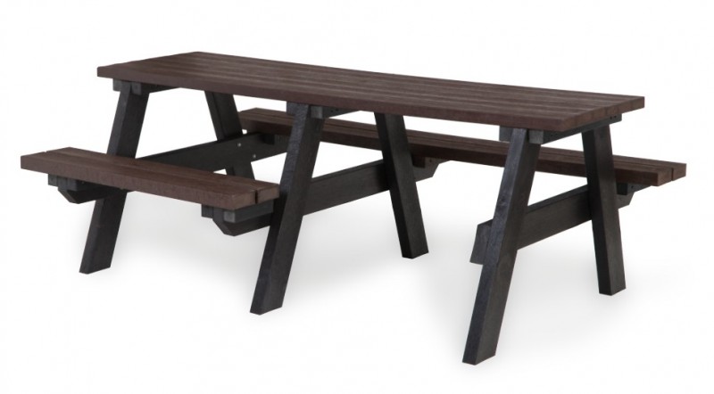 Table pique-nique en plastique recyclé noir PMR Table pique-nique en plastique recyclé noir PMR