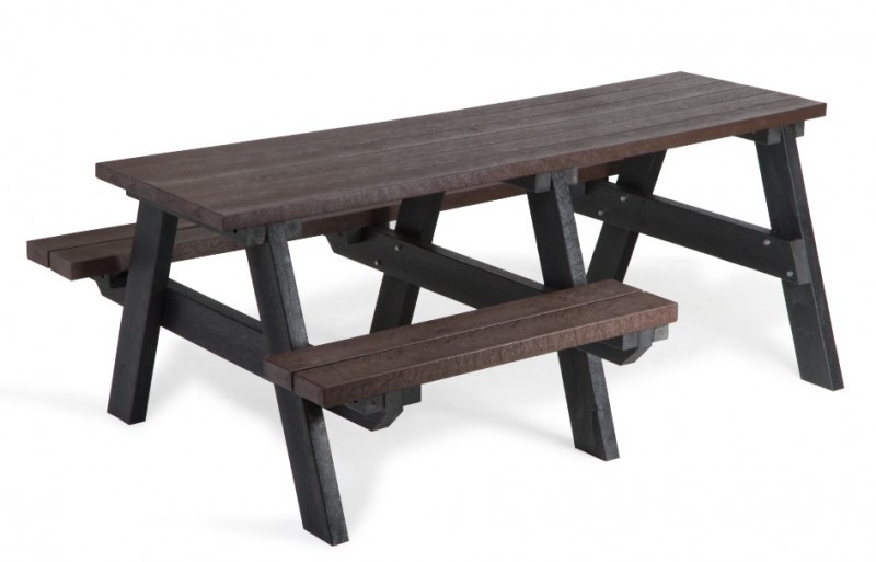 Table pique-nique en plastique recyclé noir PMR Table pique-nique en plastique recyclé noir PMR