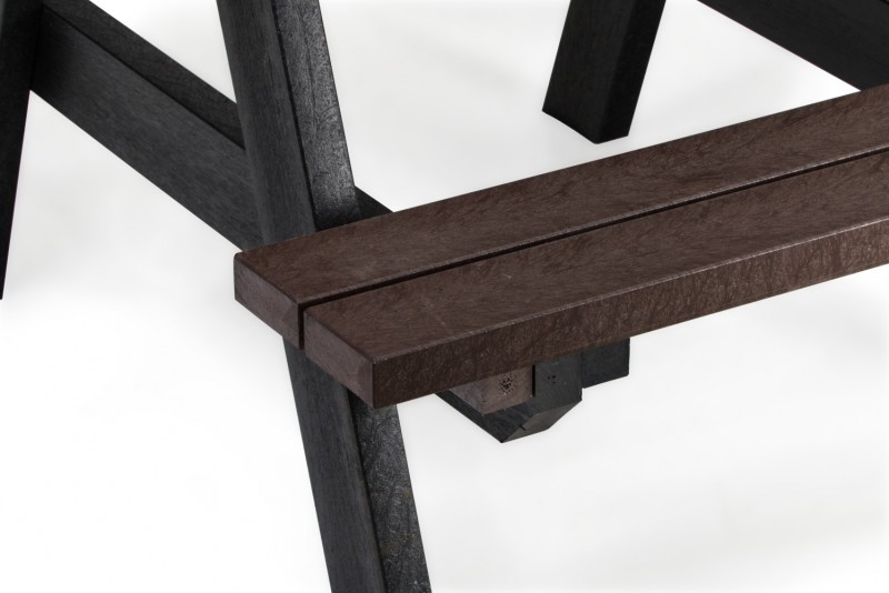 Table pique-nique en plastique recyclé noir PMR Table pique-nique en plastique recyclé noir PMR