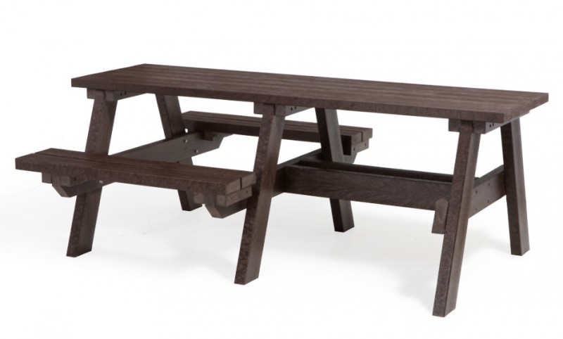 Table pique-nique en plastique recyclé noir PMR Table pique-nique en plastique recyclé noir PMR