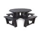 Table de pique-nique octogonale en plastique recyclé Noir