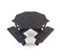 Table de pique-nique octogonale en plastique recyclé Noir