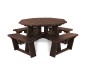 Table de pique-nique octogonale en plastique recyclé Brun