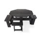 Table pique-nique octogonale en plastique recyclé noir PMR