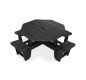 Table pique-nique octogonale en plastique recyclé noir PMR