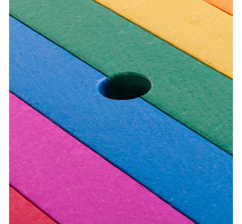 Table de pique-nique octogonale en plastique recyclé multicolore Table de pique-nique octogonale en plastique recyclé multicolore