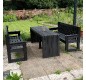 Table de pique-nique Table de pique-nique monolithe en plastique recyclé noir ou brun 1,50m