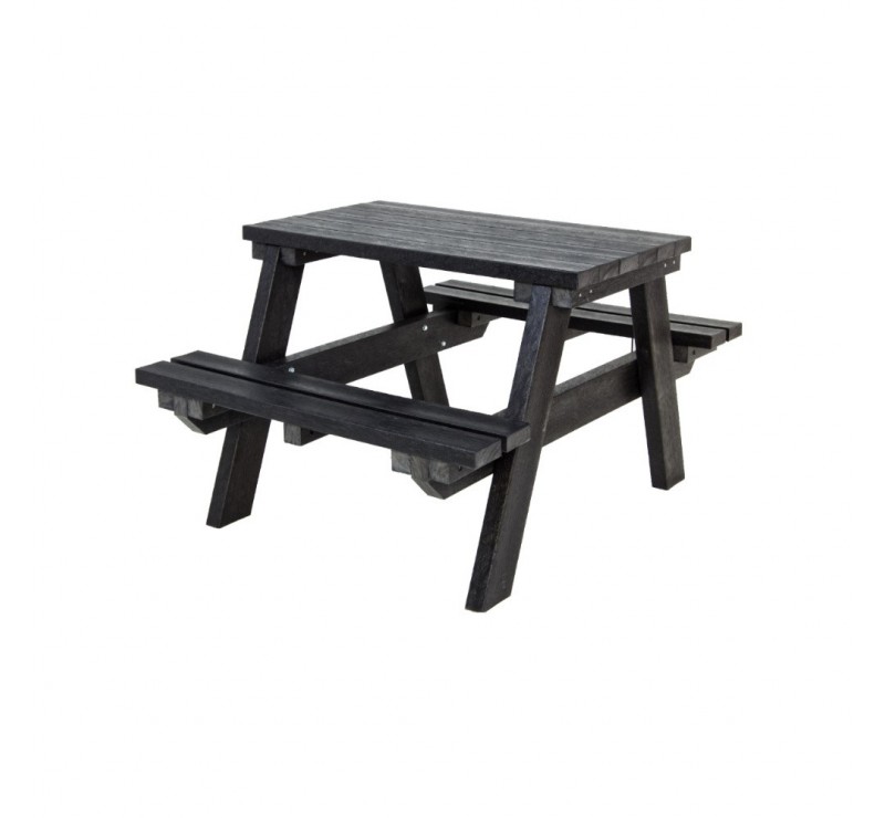 Table pique-nique en plastique recyclé noir 2 places