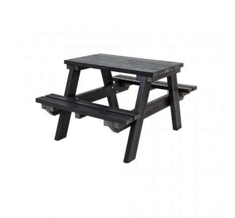 Table pique-nique en plastique recyclé noir 2 places