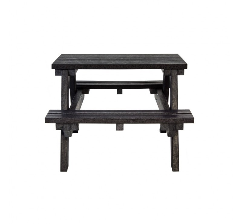 Table pique-nique en plastique recyclé noir 2 places
