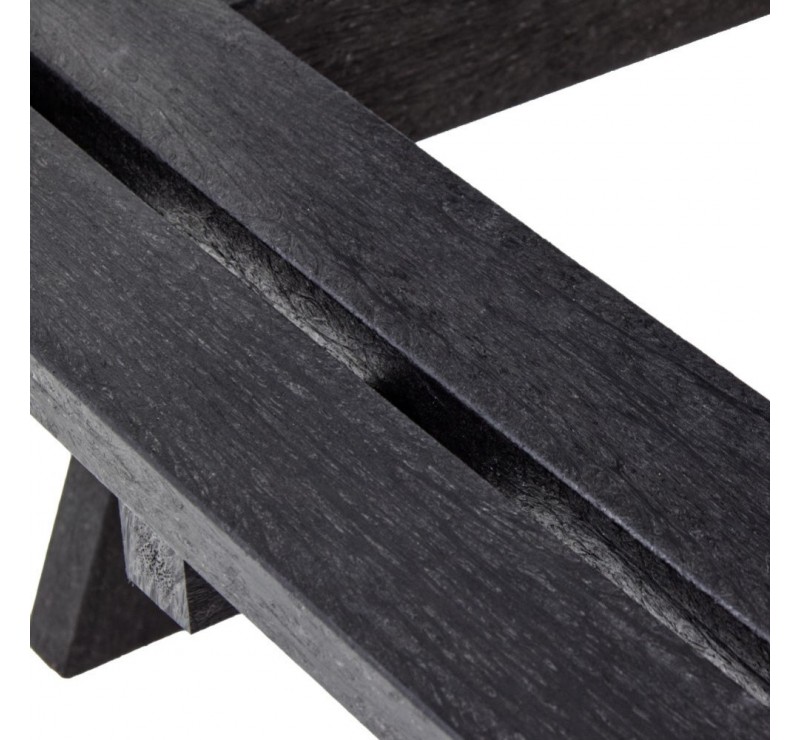Table pique-nique en plastique recyclé noir 2 places