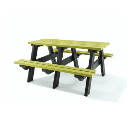 Table pique-nique en plastique recyclé Vert citron 8 places