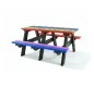 Table pique-nique en plastique recyclé Multicolore 8 places
