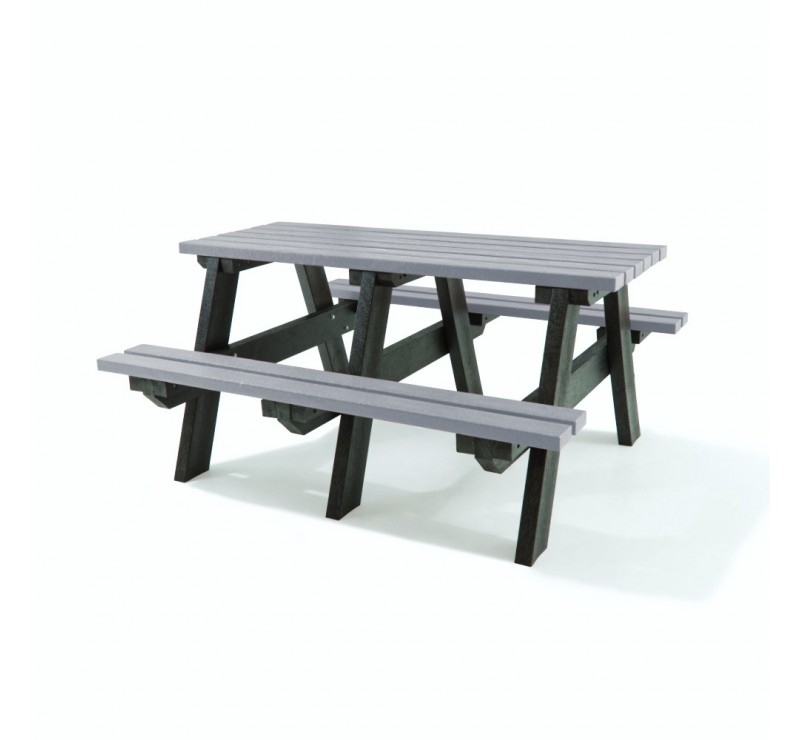 Table pique-nique en plastique recyclé Gris 8 places