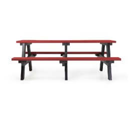 Table pique-nique en plastique recyclé Rouge 8 places