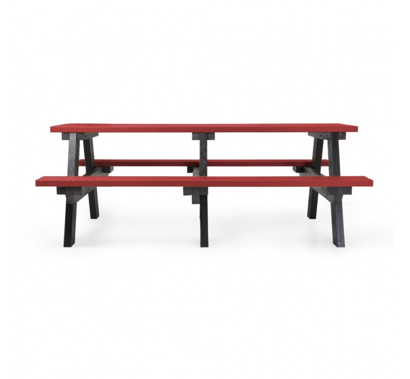 Table pique-nique en plastique recyclé Rouge 8 places