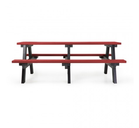 Table pique-nique en plastique recyclé Rouge 8 places