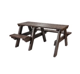 Table pique-nique en plastique recyclé brun PMR