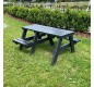 Table pique-nique en plastique recyclé brun PMR