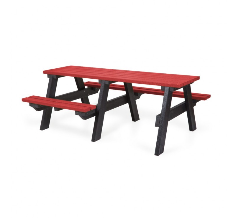 Table pique-nique en plastique recyclé PMR 7 places dont 1 fauteuil roulant Table pique-nique en plastique recyclé PMR 7 places dont 1 fauteuil roulant