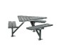 Table pique-nique en plastique recyclé et en acier en forme triangulaire 6 places