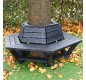 Banc tour d'arbre octogonal avec dossier en plastique recyclé - lot de 3 tables